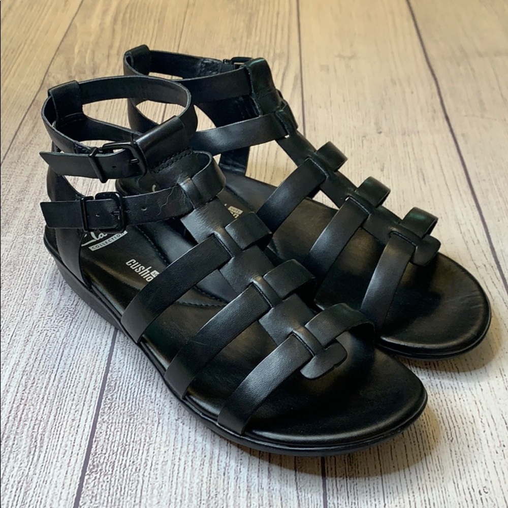 NWOB Clarks Manilla Parham gladiator sandal black